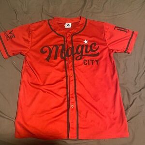 Magic City Red Baseball Jersey Button Up Shirt XL Birmingham Realtors